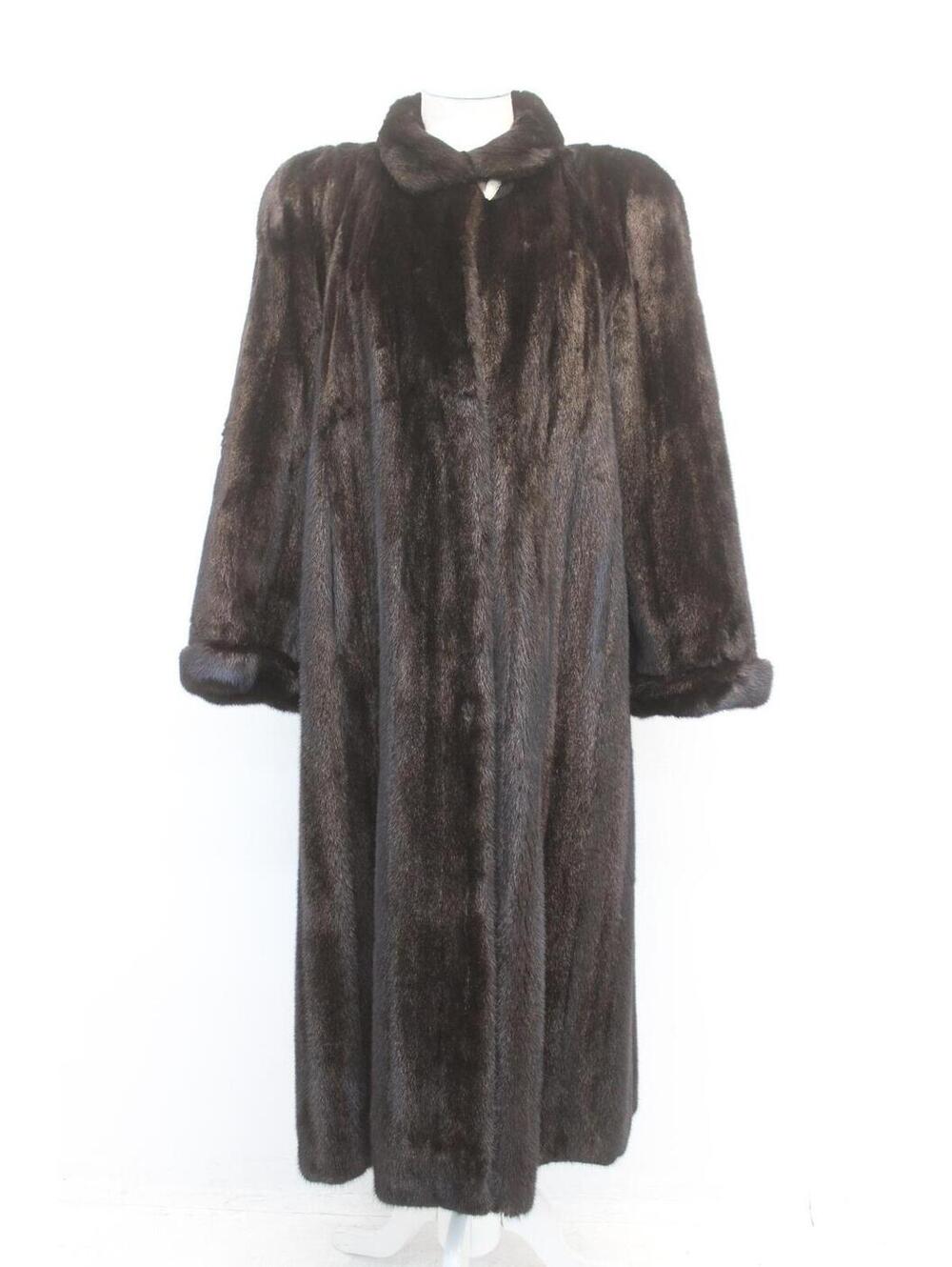 Excellent Almost Black Female Mink Fur Coat Jacket Women Woman Size 8-10 Medium